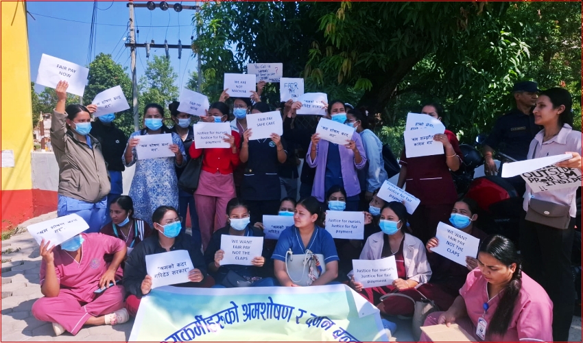 धनगढीका निजी अस्पतालका स्वास्थ्यकर्मी आन्दोलित, न्यून तलब…