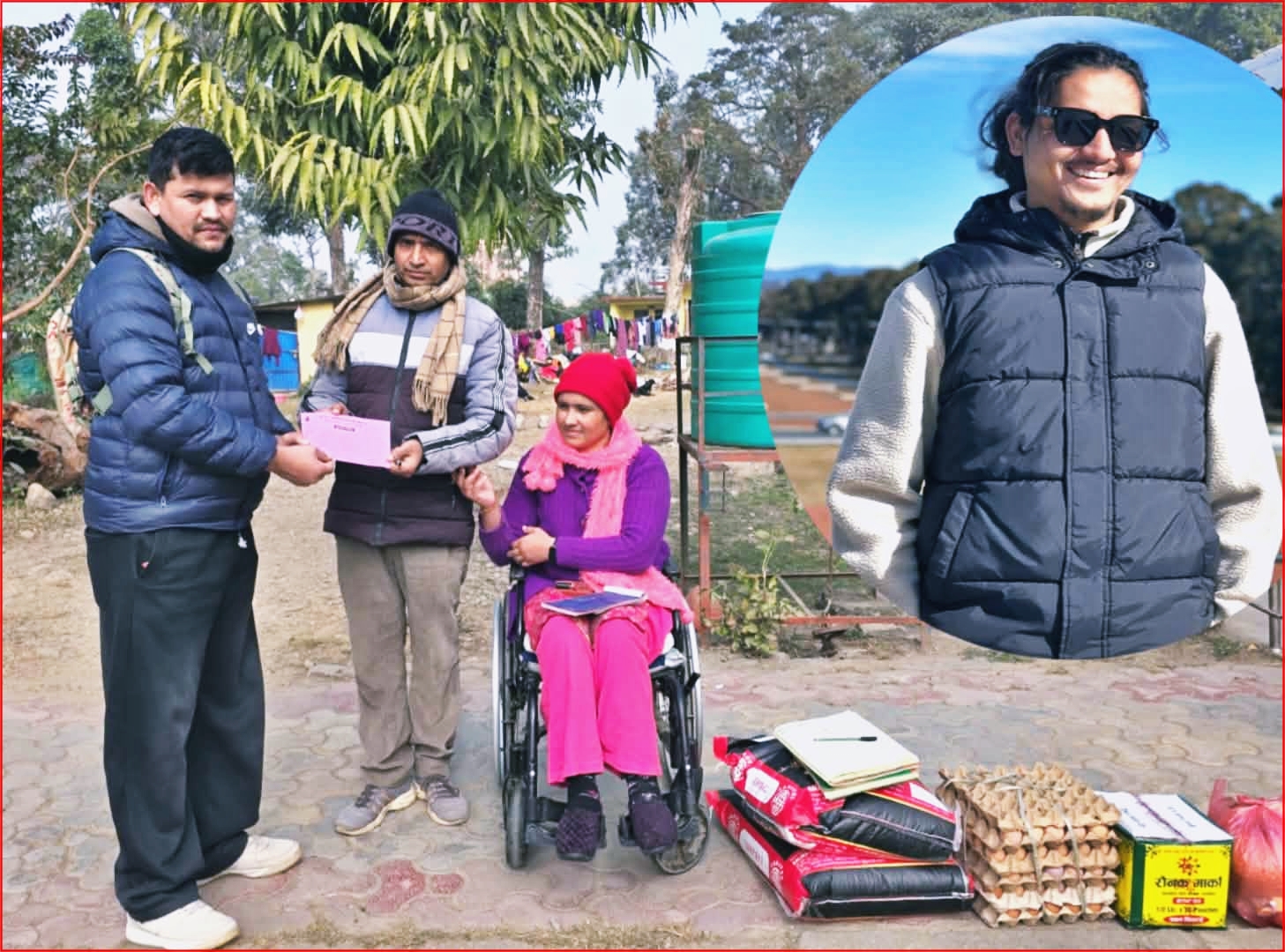 होटल व्यवसायी युवा जगदीश भण्डारीद्वारा सुप समावेशी विद्यालयलाई खाद्यान्न सहयोग