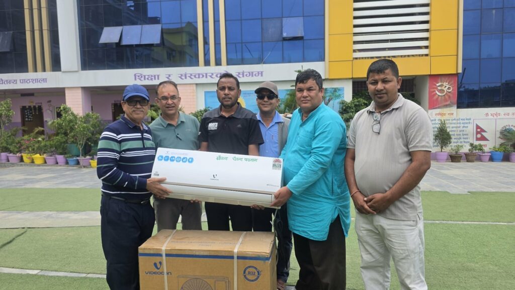 चैतन्य पाठशालाद्वारा पत्रकार महासंघलाई एसी सहयोग