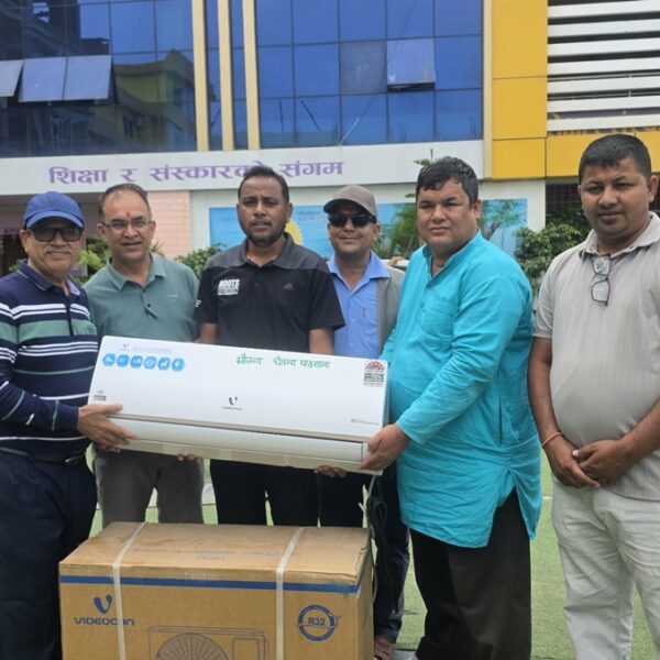 चैतन्य पाठशालाद्वारा पत्रकार महासंघलाई एसी सहयोग