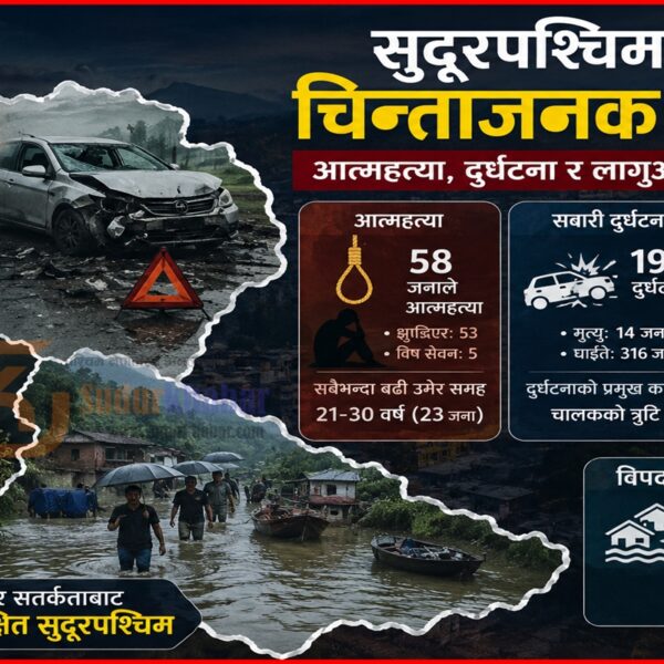 सुदूरपश्चिममा चिन्ताजनक अवस्था : आत्महत्या, दुर्घटना र लागूऔषधमा तीव्र वृद्धि