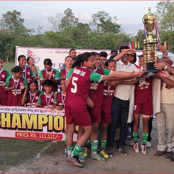 पेनाल्टीमा सैपाललाई हराउँदै घोडाघोडी पहिलो मेयर कप महिला फुटबलको च्याम्पियन