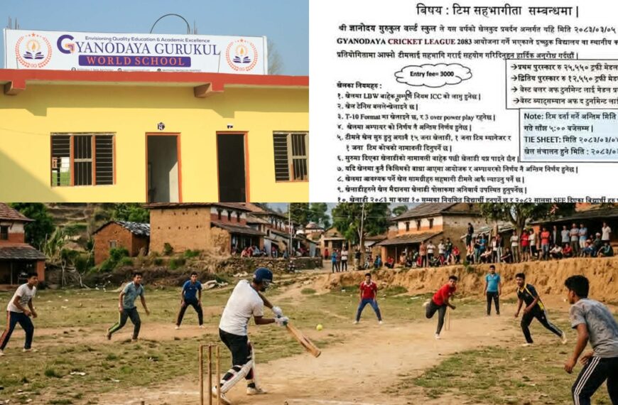 कृष्णपुरमा ज्ञानोदय क्रिकेट लिग–२०८३ आउँदो असार ५ गतेदेखि सुरु हुने,&hellip;