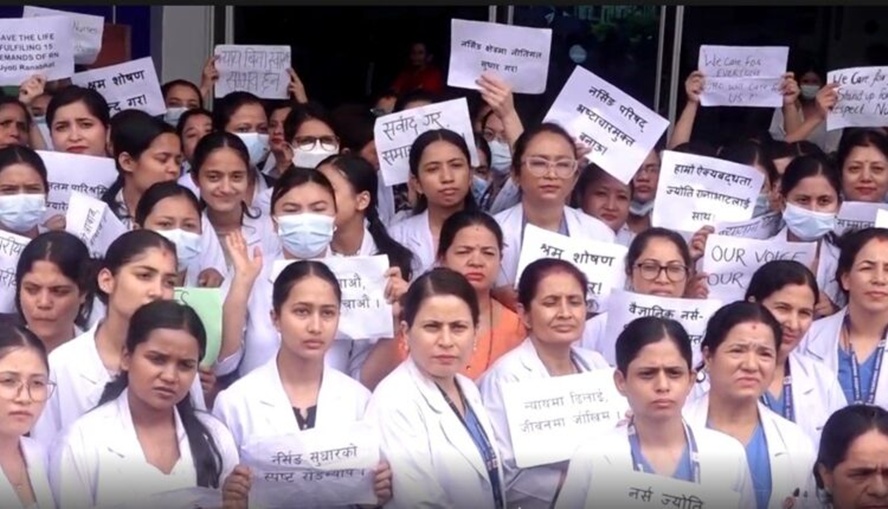 १५ बुँदे मागसहित नर्सहरूको प्रदर्शन, ज्योति रानाभाटको…