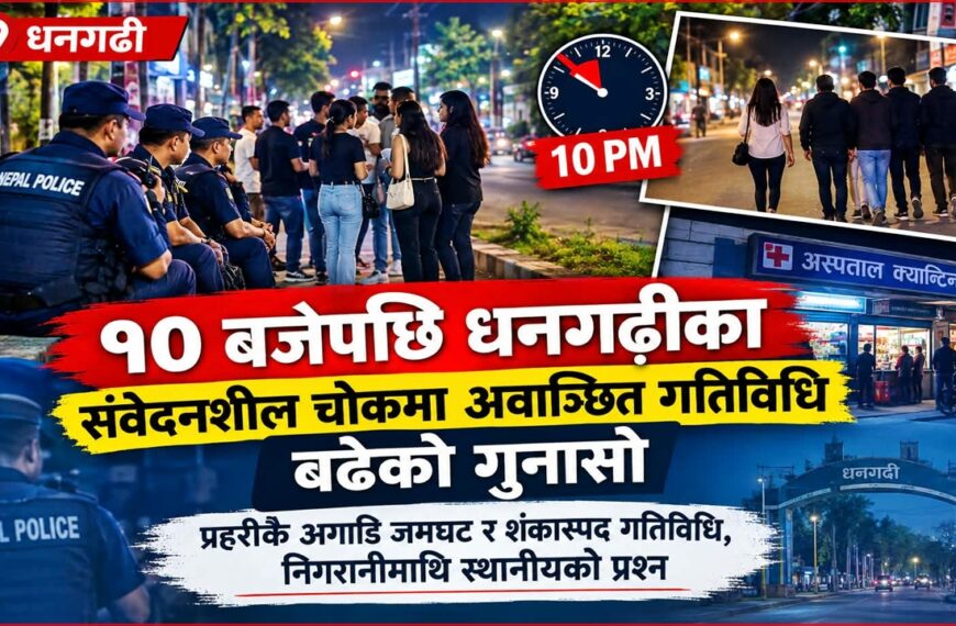 १० बजेपछि धनगढीका संवेदनशील चोकमा प्रहरीकै अगाडि बढ्दो अवाञ्छित गतिविधि, स्थानीयको गुनासो– निगरानी खोइ?