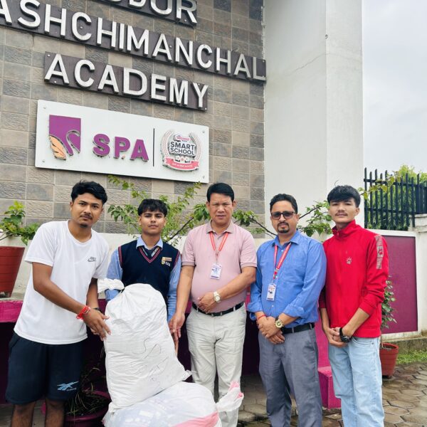 रसुवा बाढीपीडितका लागि एसपीए कलेजका विद्यार्थीको सहयोग, राहत सामग्री पठाइयो