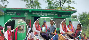 ग्वासी समैजी सामुदायिक वनको प्रशासनिक भवन उद्घाटन, विद्यार्थीलाई स्टेशनरी र आमालाई पोषण सामग्री वितरण