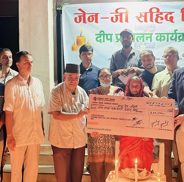 निसर्ग हस्पिटलमा जेनजी शहीदको सम्झनामा दीप प्रज्वलन, परिवारलाई ३ लाख ५१ हजार सहयोग