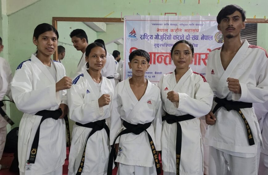 जोरायलका पाँच कराते खेलाडीले पाए `पहिलो डिग्री ब्ल्याक बेल्ट´