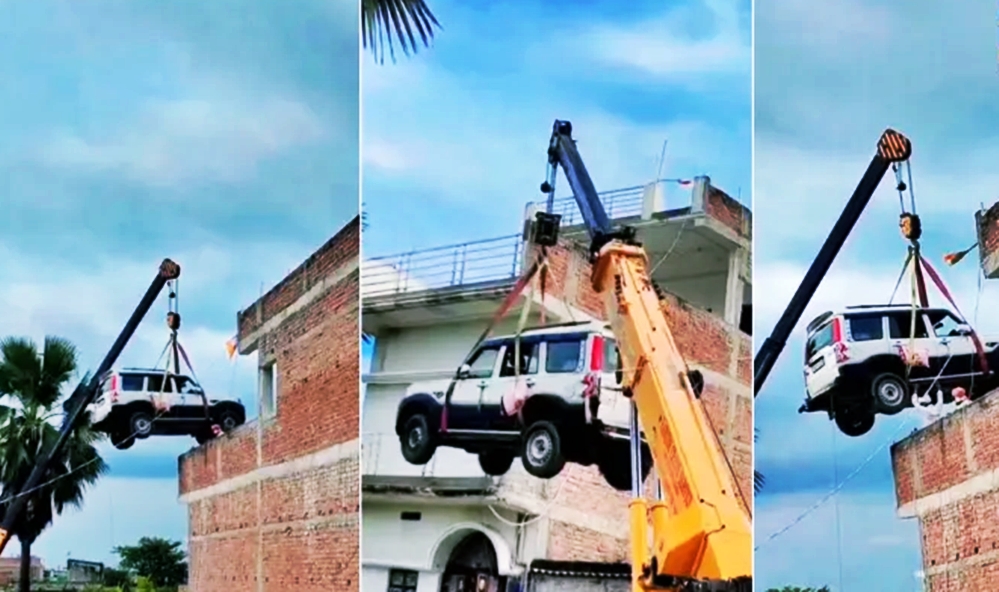 चोरीबाट जोगाउन स्कर्पियो घरको छतमै पार्क, भिडियो भाइरल