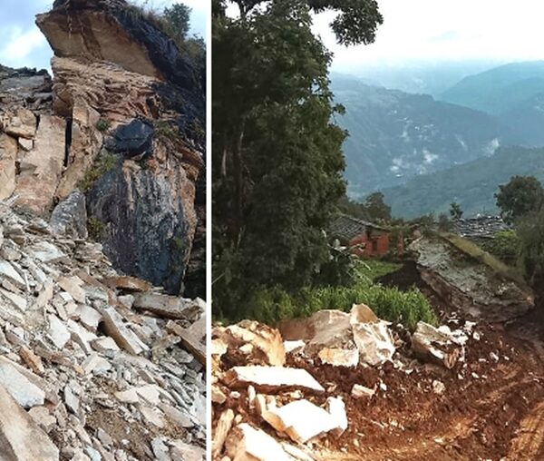 बैतडीमा पहिरोले घरमा क्षति, सात परिवार विस्थापित