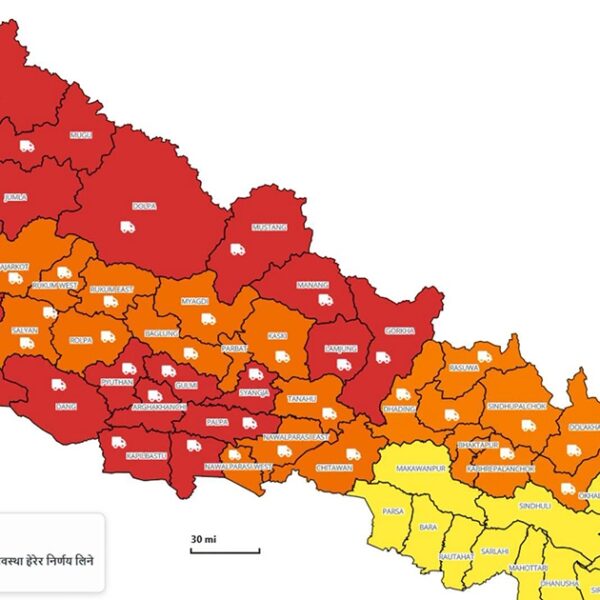 असोज १० शनिबारको दिनमा पश्चिम नेपालतिर भीषण वर्षाको खतरा, यातायातमा कडाइ